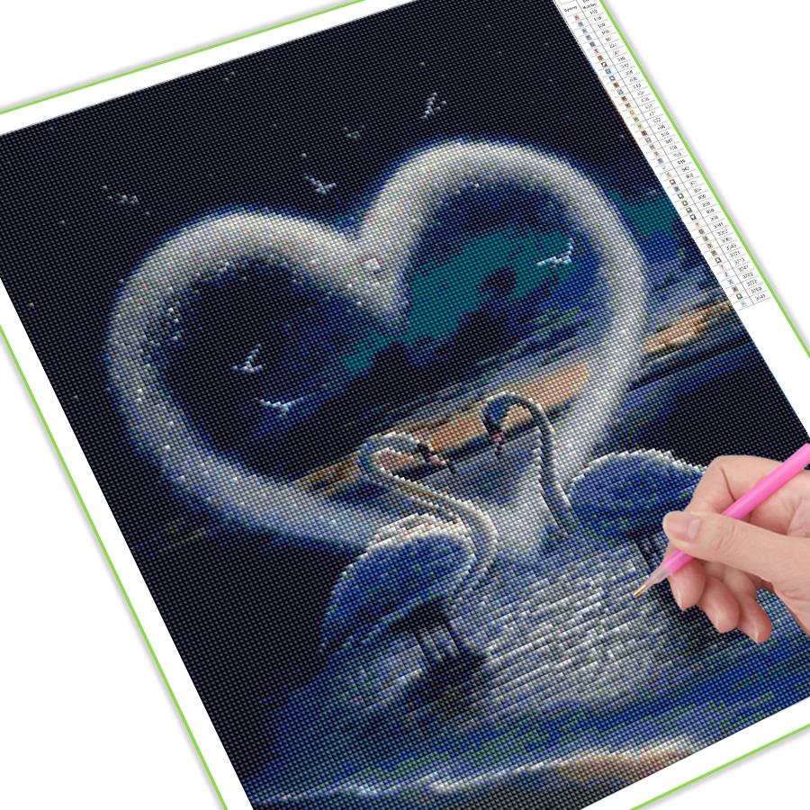 Любовь Лебединое озеро Алмазная картина Новые поступления Животные Цветок Diy Полный квадратный круглый дрель Горный хрусталь Вышивка Роза Мозаика Наборы для вышивки крестом Настенный декор