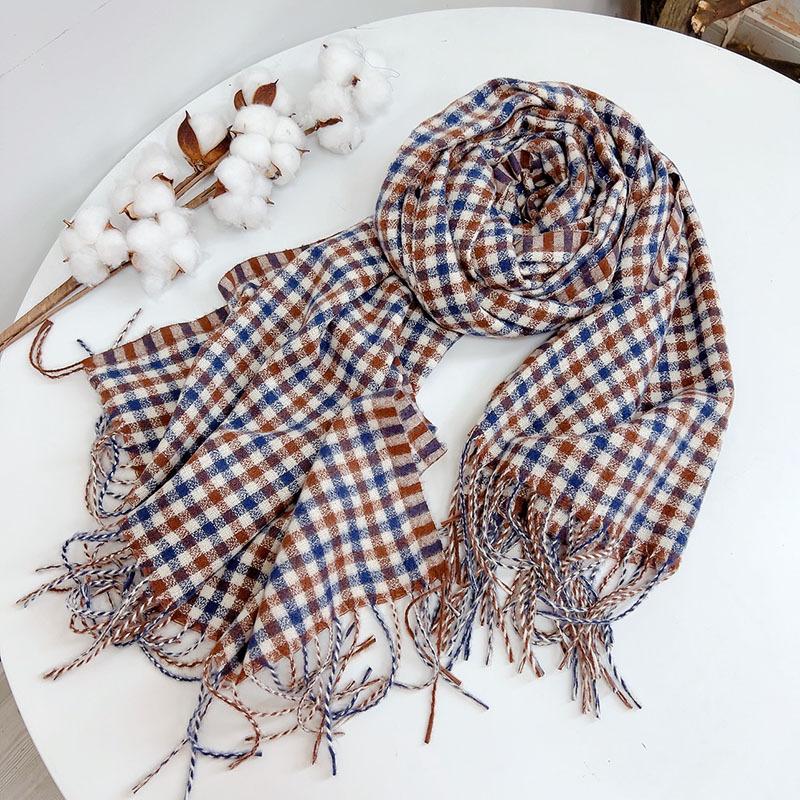 Thick Warm Winter Scarf Design Print Women Imitation Cashmere Pashmina Shawl Lady Wrap Tassel Scarf Knitted Men Foulard Blanket