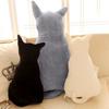 Cat Stuffed Pillow Super Soft Animal Design Plush Solid Color Doll Pillow for Living Room