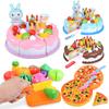 Children Pretend Goodies Play Simulated Kitchen Toys Plastic Cutting Food Kids Toy Object Cognition Boys Girl Birthday Gifts TMZ
