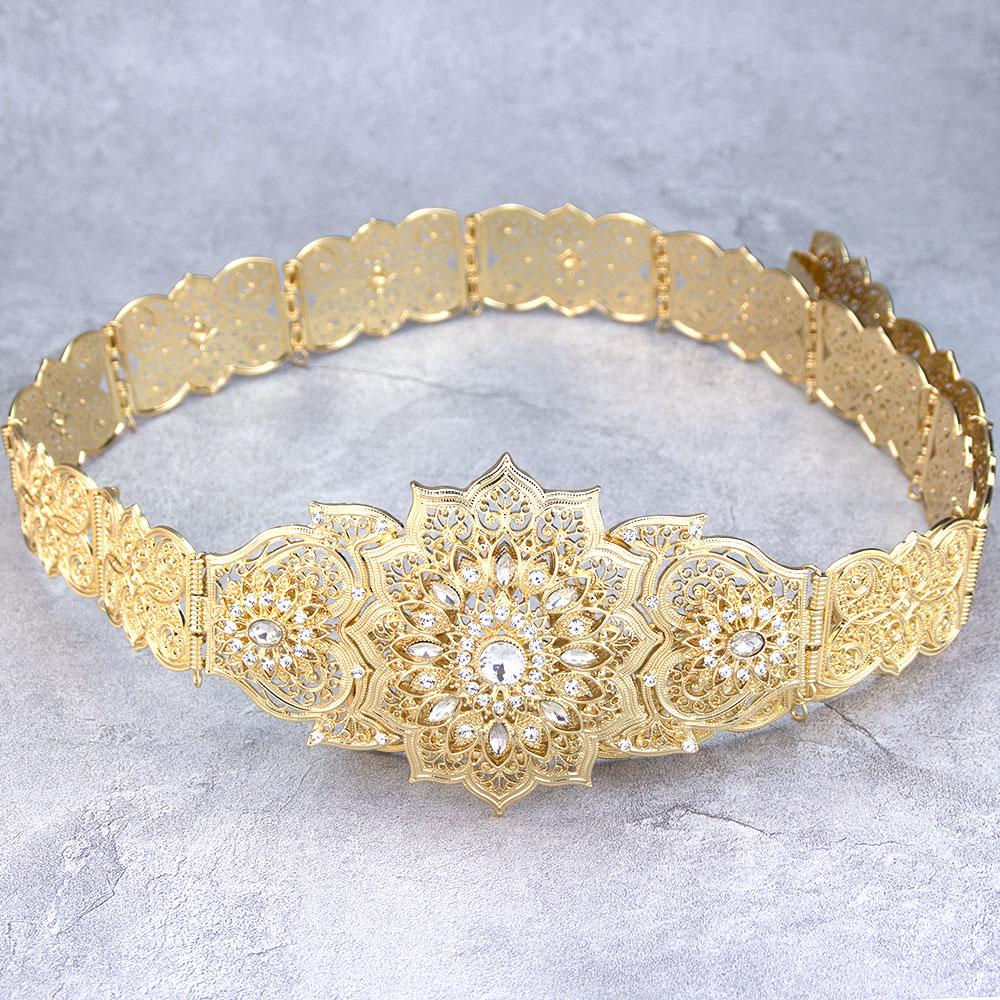 Poyasa Fashion Кавказский женский пояс для платья металлическая цепочка на талию регулируемая длина арабский свадебный ювелирный пояс