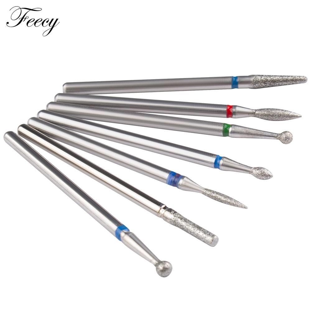 7pcs/Lot Diamond Milling Cutter for Manicure Burrs Pedicure Nail Drill Bits Accessories Nozzles for Manicure Cutters Nail Files