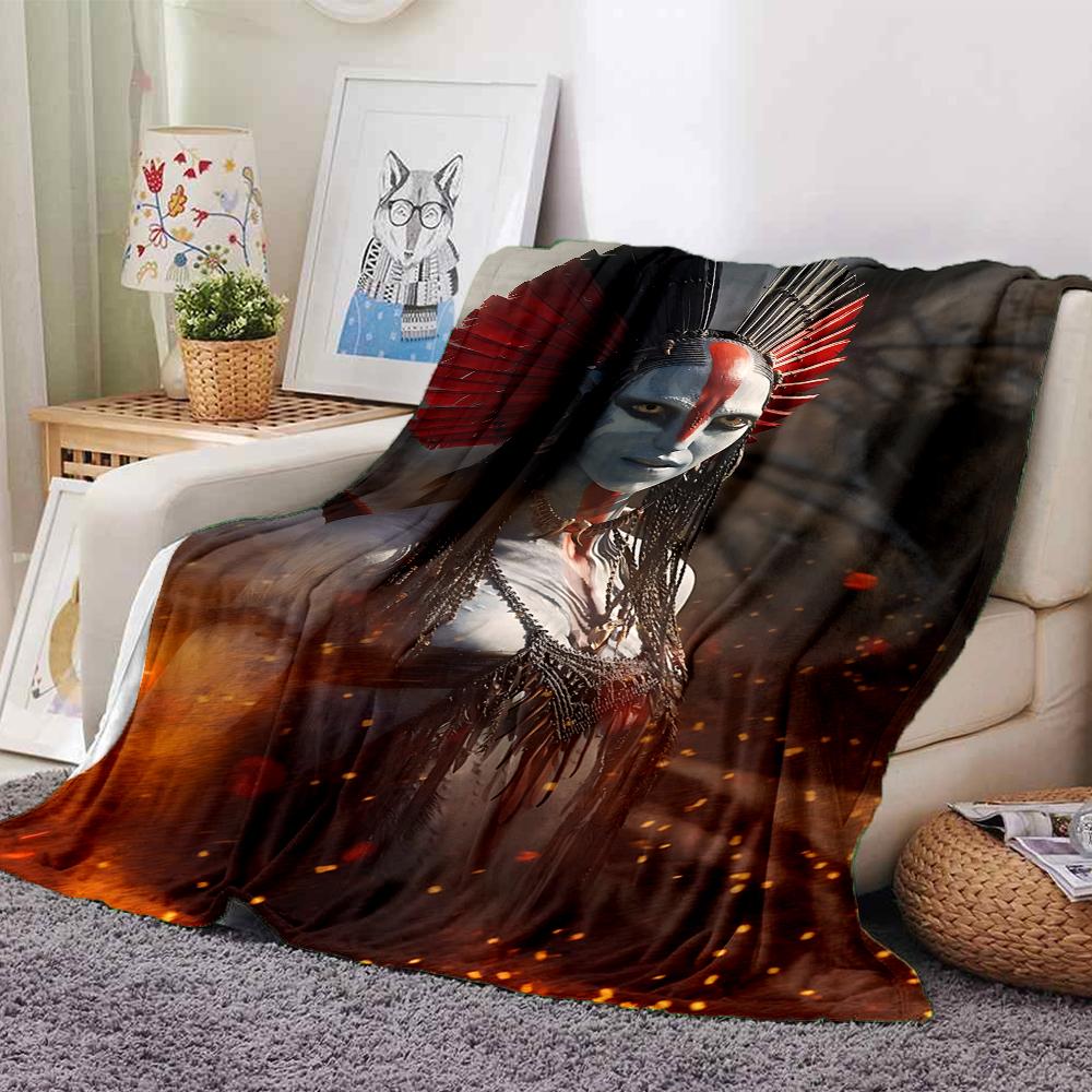 1Pc Alien Warrior Flames Blanket For Couch Bed Plush Cozy Fuzzy Blanket Super Soft Warm Blankets For Fall And Winter 0918281