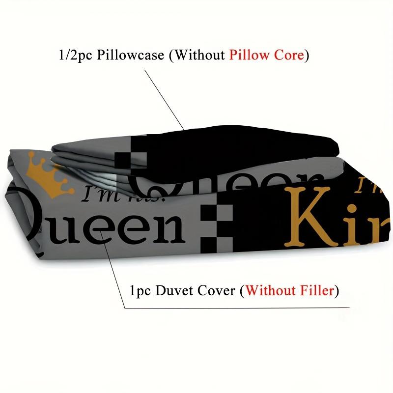 Комплект простыней на резинке с принтом Queen King Golden Crown Couple, 1 простыня на резинке + 2 наволочки, чехол для матраса, мягкий дышащий комплект постельного белья