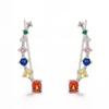 Красочные циркониевые серьги-клипсы пирсинг одиночная серьга для женщин модные ювелирные изделия аксессуары