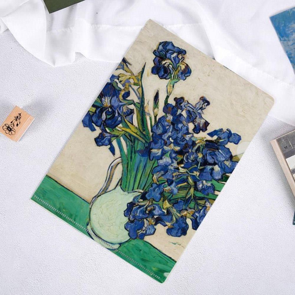 Папка-презентация Папка L-образной формы Серия «Забавные известные картины» Документы Органайзер для бумаги Сумка для хранения Папка для файлов A4 Настольный