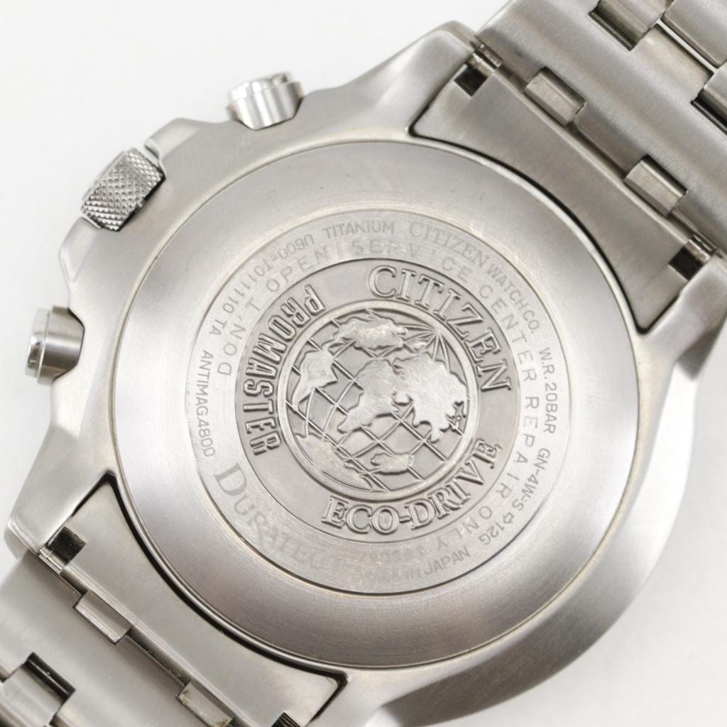 CITIZEN Eco Drive Watches U600-T011110 blackDial titanium Eco Drive Chronograph mens Used