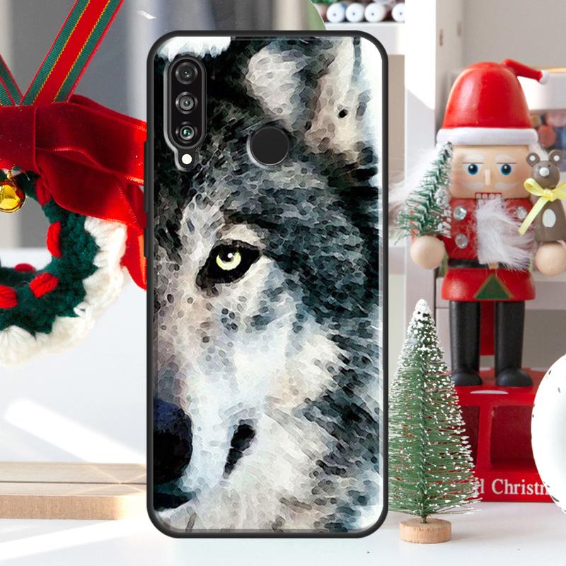 Чехол Animal Wolf Howling для Huawei Nova 12i 11i 8i 12s Y73 Y72 Y61 Y91 Y90 Y70 Y60 9 10 SE P60 Pro P30 P40 Lite