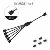 Разветвитель ARGB SYNC 1V 1 Pin 11V 1 Pin 1 в 1/1/1/1 11 см Кабель-удлинитель ARGB для материнской платы с защитным колпачком для корпуса компьютера