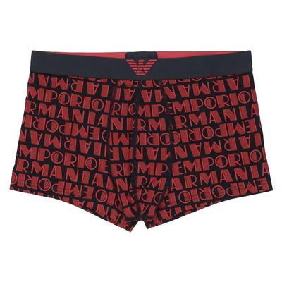 Трусы-боксеры Emporio Armani ALL OVER LOGO (Размеры S/M/L) с передней застежкой, мужское нижнее белье, размеры ЕС, 54059950, размер M (Размер ЕС), 98. черный