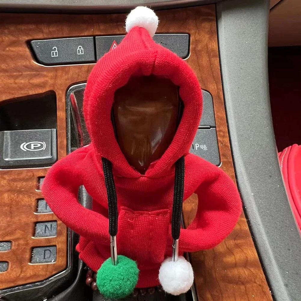 Модная толстовка с капюшоном для автомобиля, симпатичная мультяшная ручка переключения передач, чехол для рычага переключения передач, декоративная толстовка с капюшоном, аксессуар для салона автомобиля