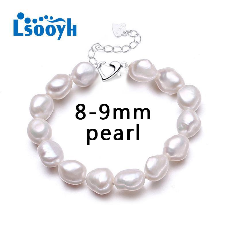 LSOOYH Natural Freshwater Pearl Bracelet For Women Pearl Jewelry Fashion Geometric Pearl Bracelet
