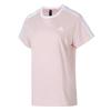 Sports Lifestyle Series Skin-Friendly Breathable Casual Striped Short Sleeve Regular T-Shirt Women Tops Light-Pink White JY7614