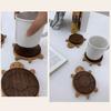 Wooden Turtle Coaster Heat Resistant Placemat for Drinks Anti-Scalding Pot Mat Reusable Table Mat Creative Party Accessory