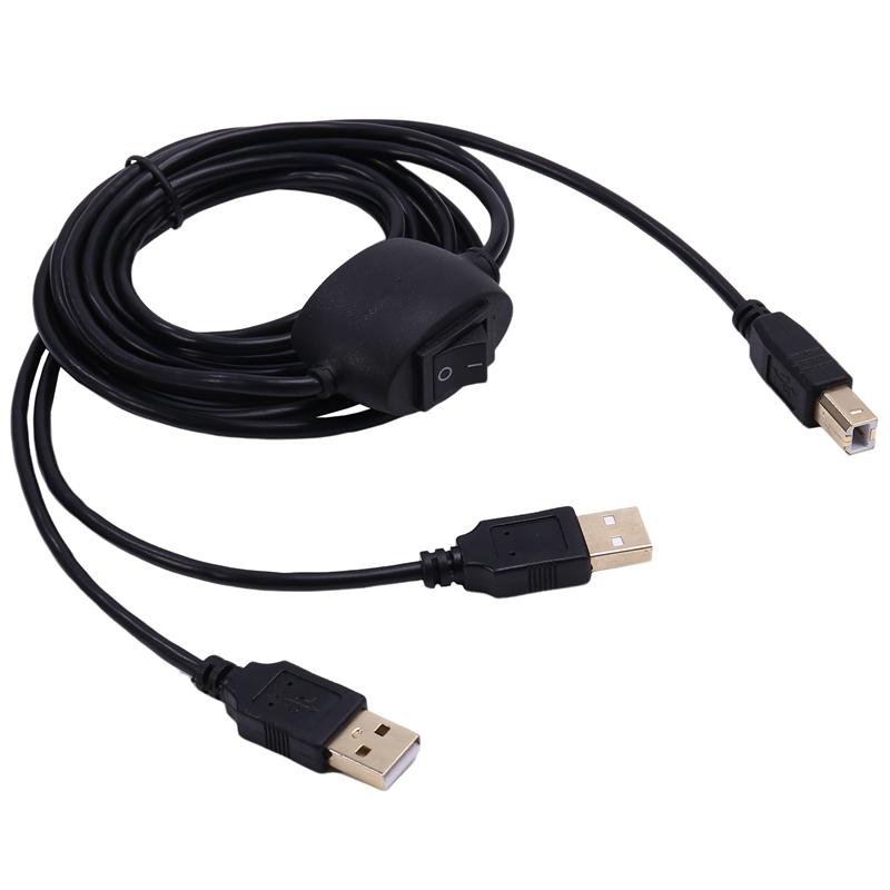Кабель принтера 2 в 1 USB A на B Папа-Папа Кабель принтера для принтера HP Canon Samsung Разветвитель для двух компьютеров