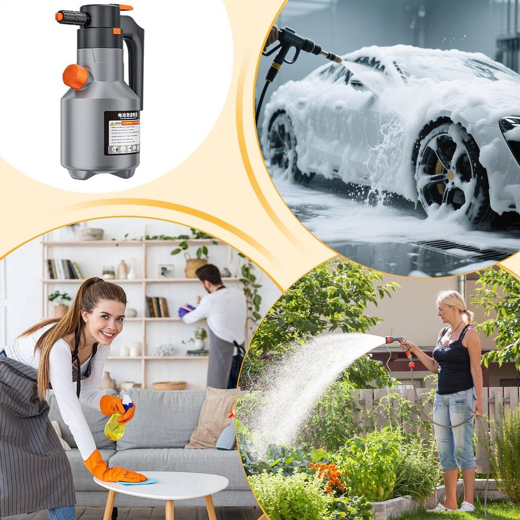 2L Powerful Electric Foam Sprayer Car Wash Snow Foam Spray Bottle Rechargeable Auto Wash Sprayer Can Car Accessories