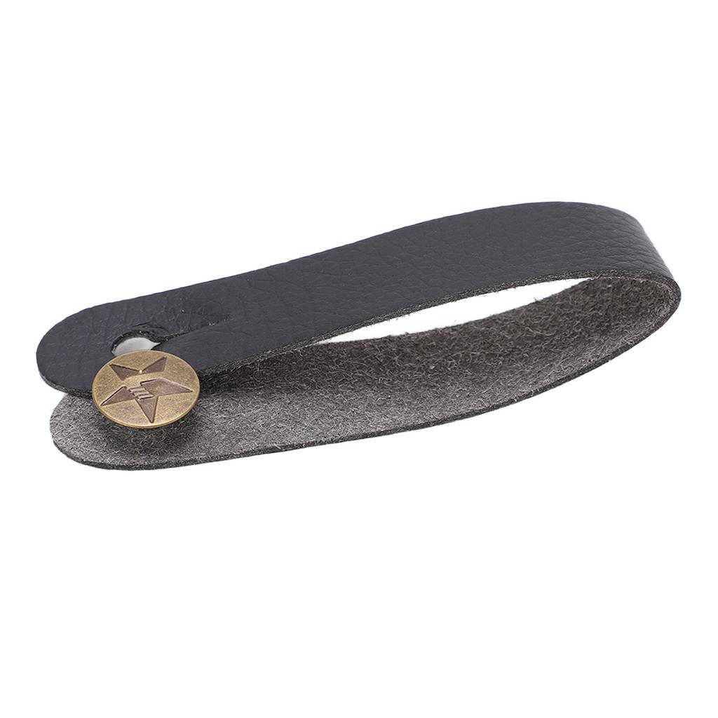 6 Sets Guitar Neck Strap Leather Headstock Button Tie Accessory Set Kit with PickBlack Neck Strap