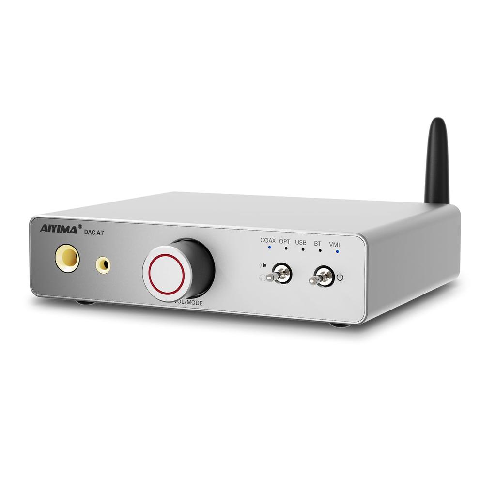 AIYIMA Bluetooth Headphone Amplifier with ES9038Q2M Dual Headphone Output DAC-A7 5.4 Decoder, 3.5mm + 6.35mm