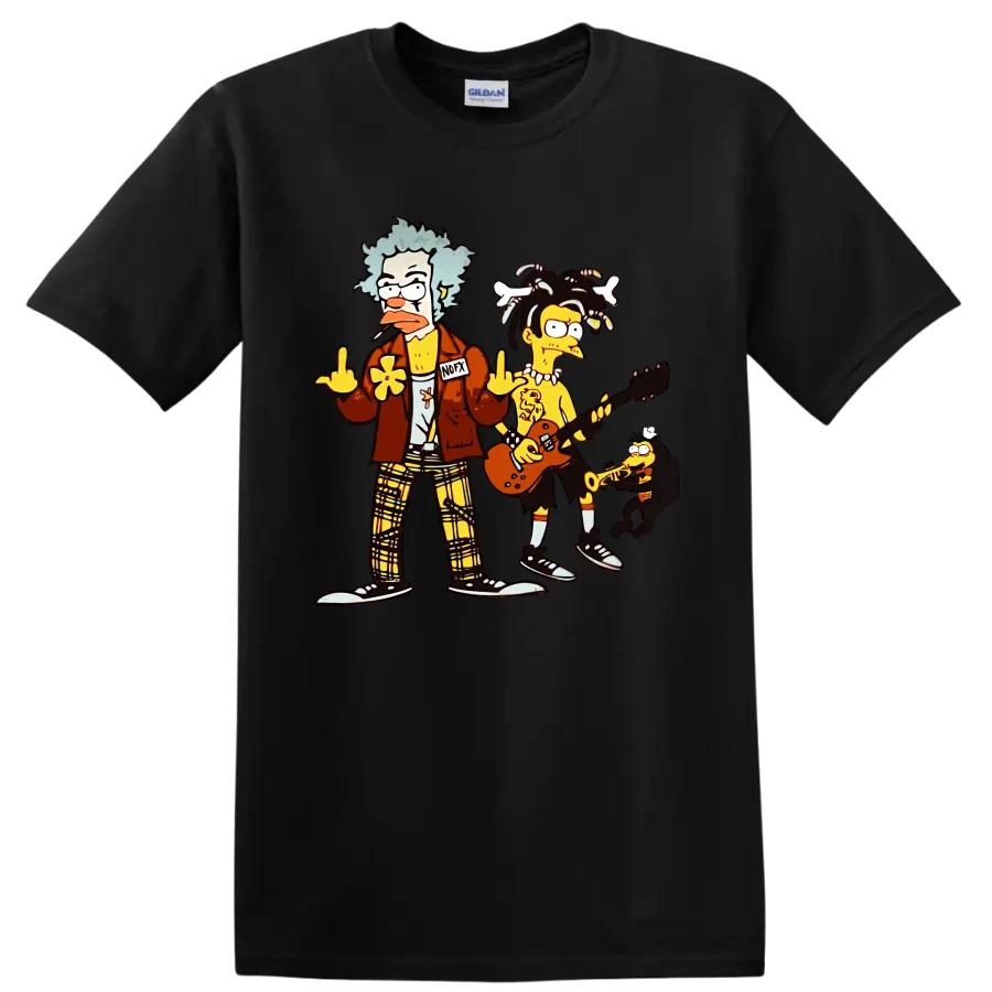 NOFX Punk Rock Band Cartoon T Shirt Guitar Music Tee Funny Gift for Fans Top