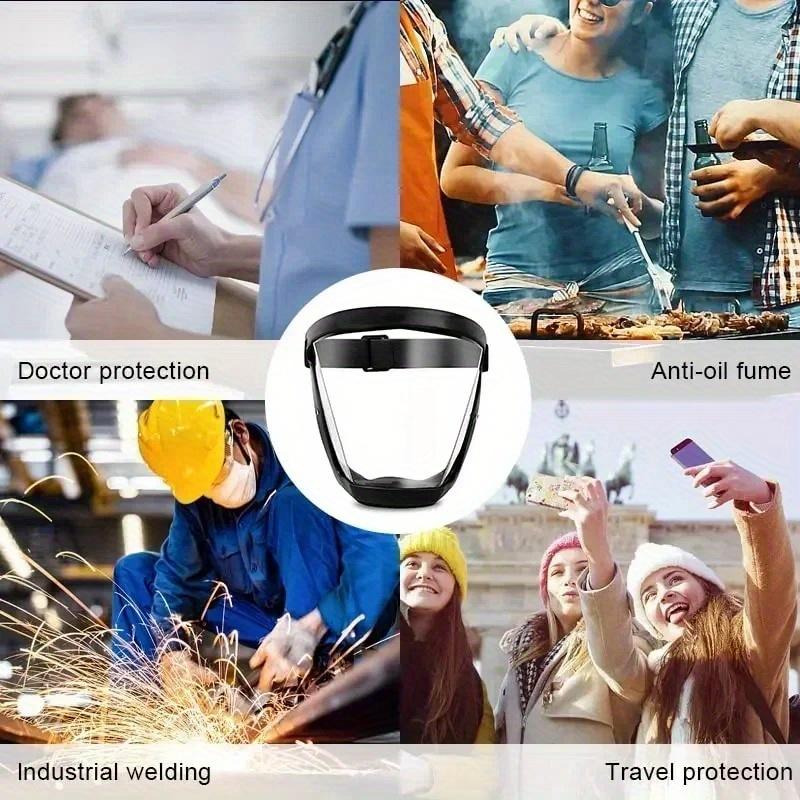 Splashproof Transparent Face Shield - Durable Plastic Protective Mask for Outdoor