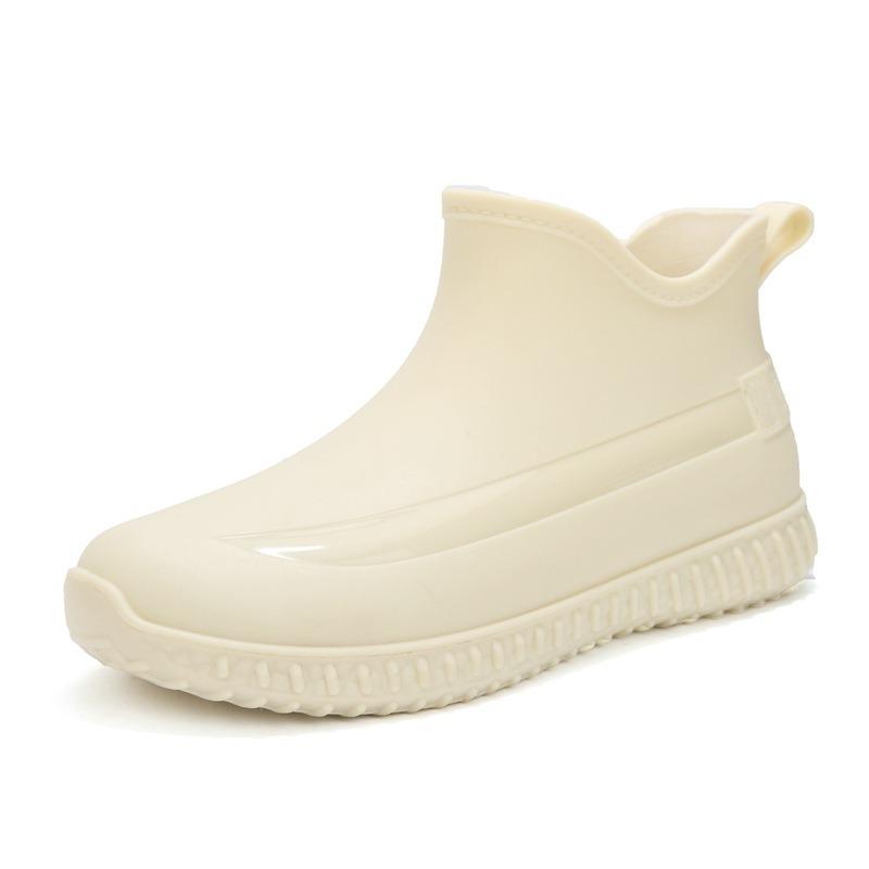 Rain shoes women's short water shoes fashionable low tube thickened rain boots warm wear-resistant non-slip outdoor kitchen shoes