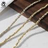 ORSA JEWELS Настоящее стерлинговое серебро 925 пробы Браслет-цепочка с бусинами для женщин Подарок-украшение Браслет-цепочка с бусинами 4 мм Аксессуары GAB01