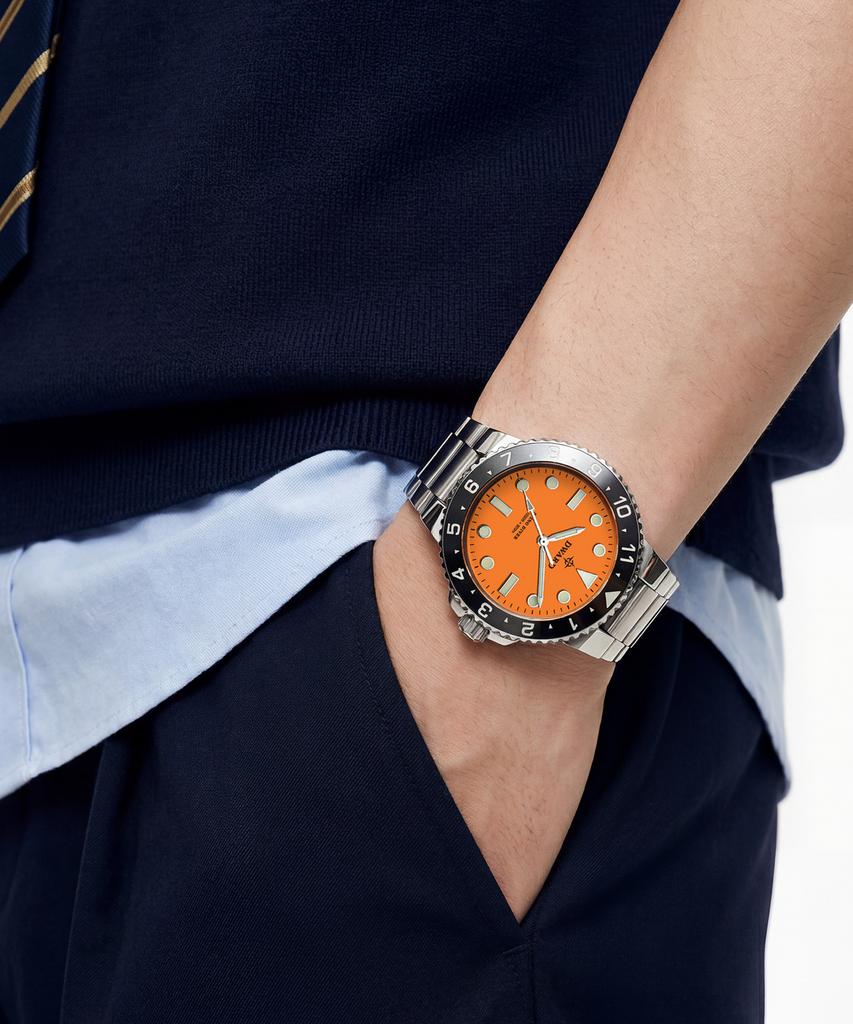 Diwodeu Dw-208R-Or Spino Diver 300 Sunset Orange Men'S Rubber Urethane Wristwatch