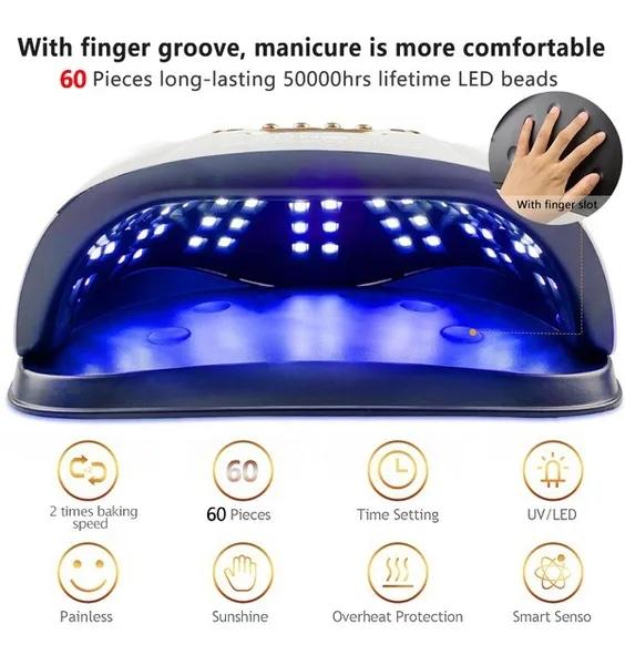 New Upgrade UV Nail Dryer Lamp with Automatic Sensor 57 UV LED Light for All Gels 248W 4 Timer Professional Manicure Pedicure Nail Epuipment
