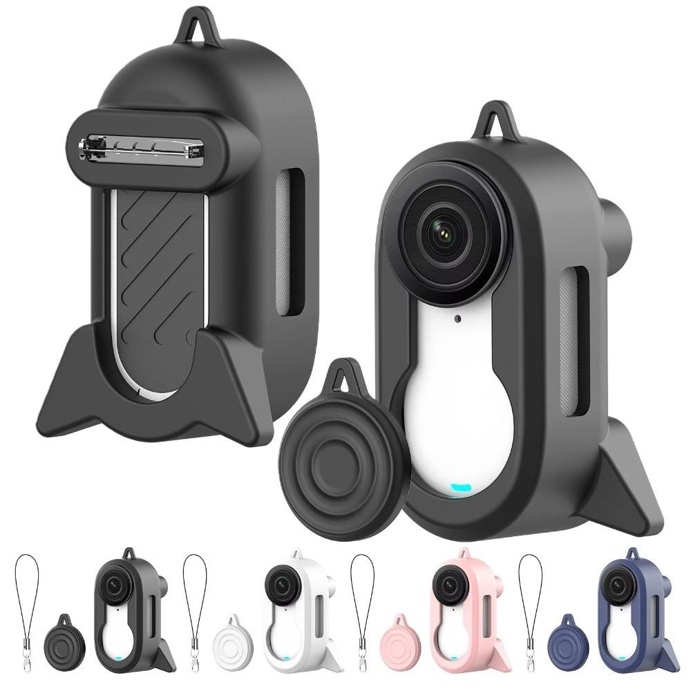 Silicone Protective Case with Brooch Holder Case for Insta360 GO3S/GO3 Action Camera Accessories