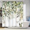 Очаровательная шторка для душа с зелеными листьями и бабочками для декора ванной комнаты, экологичная водонепроницаемая ткань с крючками, улучшает