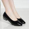 Модные женские модные милые золотистые квадратные элегантные каблуки на низком каблуке для ночных клубов женские черные высококачественные офисные весенние туфли из нескользящей искусственной кожи