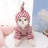 Pet Autumn and Winter Clothing, Striped Caps, Cat Bippers, Dog and Cat Clothes, Bichon Frise Dog Supplies