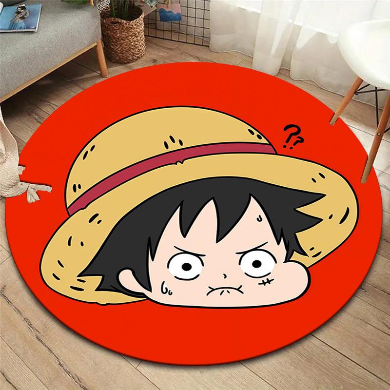 Ковер круглый с изображением Манки Д. Луффи из One Piece, ковер для гостиной, спальни, дивана, игровой комнаты, нескользящий коврик