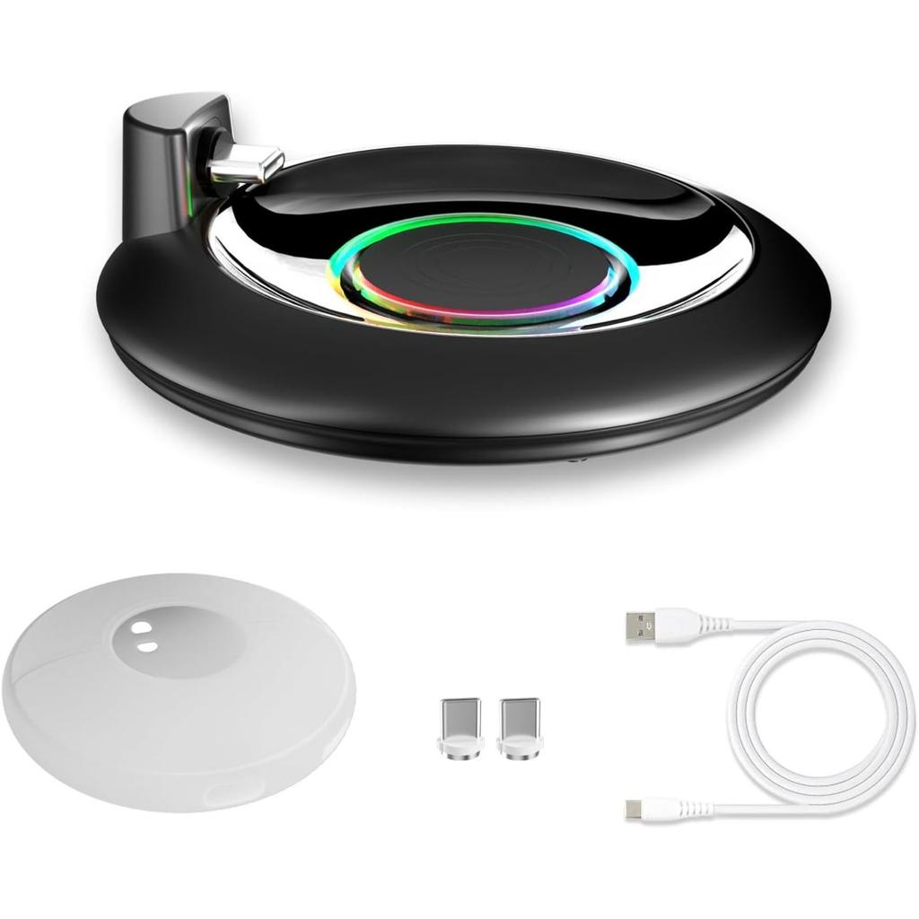 2 IN1 Magnetic Charging Stand and Silicone Protective Cover Pokémon GO Plus+ Charging Holder with USB Type-C Charger Cable and RGB Indicators