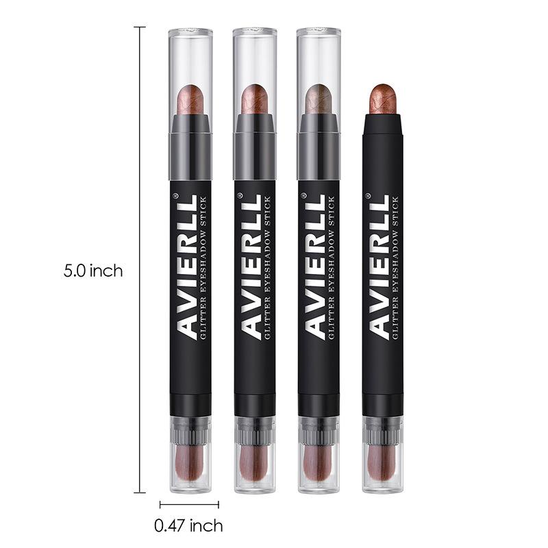 Тени-карандаш с металлическим блеском Водостойкие стойкие тени для век Кремовые карандаши для глаз цвета шампанского и коричневого Многофункциональный карандаш для теней для век Подводка для глаз с подсветкой