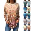 Tee Shirts For Women Fall Casual Long Sleeve Shirts Sweatshirt Vintage Graphic Printing Top Pullover
