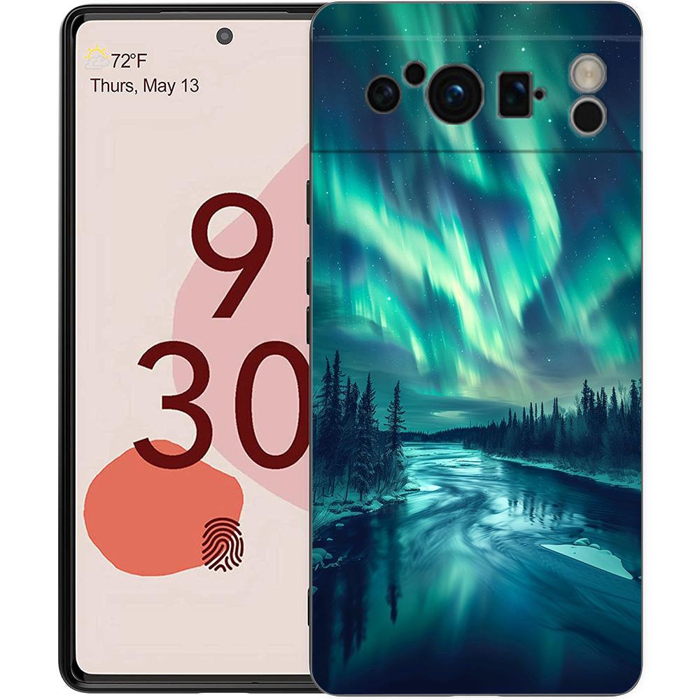 Красивые северные сияния Чехол для телефона Для Google Pixel 9 8 7 6 Pro XL 8A 7A 6A ТПУ Оболочка Мягкий Ударопрочный Черный Чехол