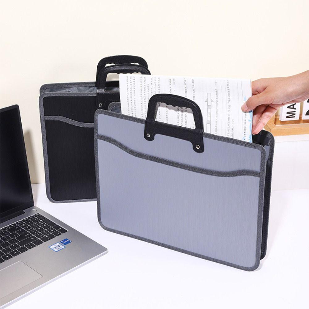 Oxford Cloth Office Briefcase Waterproof Document Handbag Protective Portable File Bag Car Side
