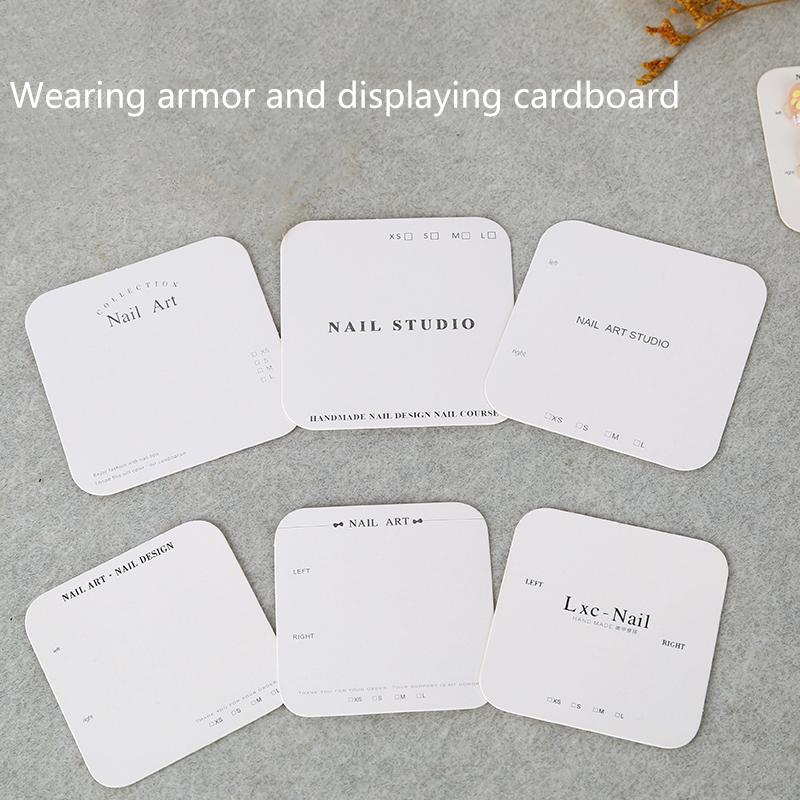 20 шт. Картонные карточки для демонстрации ногтей, простой стиль, карточки для накладных ногтей, для прессованных ногтей, реквизит для фотографий, салон маникюра