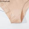 6 шт./лот, женские хлопковые трусы, бикини с низкой талией, нижнее белье, трусики