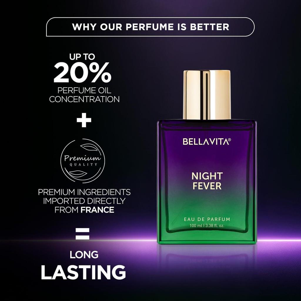 BELLAVITA Night Fever | Long Lasting Eau De Parfum 100ml Perfume for Man and Woman