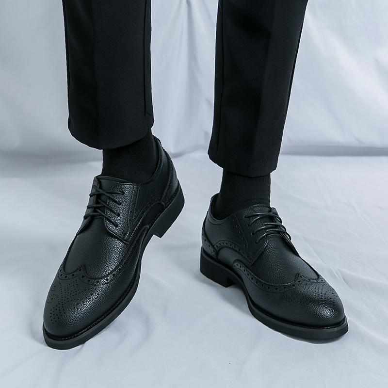 Fashion British Style Luxury Designer Shoe Non Slip Office Flats Men Casual Lether Shoes Breathable Male Formal Dress Oxfords Work Shoes