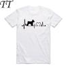 Asian Size Men And Women Printing Animal Lover I Love My Dog Schnauzer Heartbeat T-shirt O-Neck Short Sleeves T-shirt HCP4175