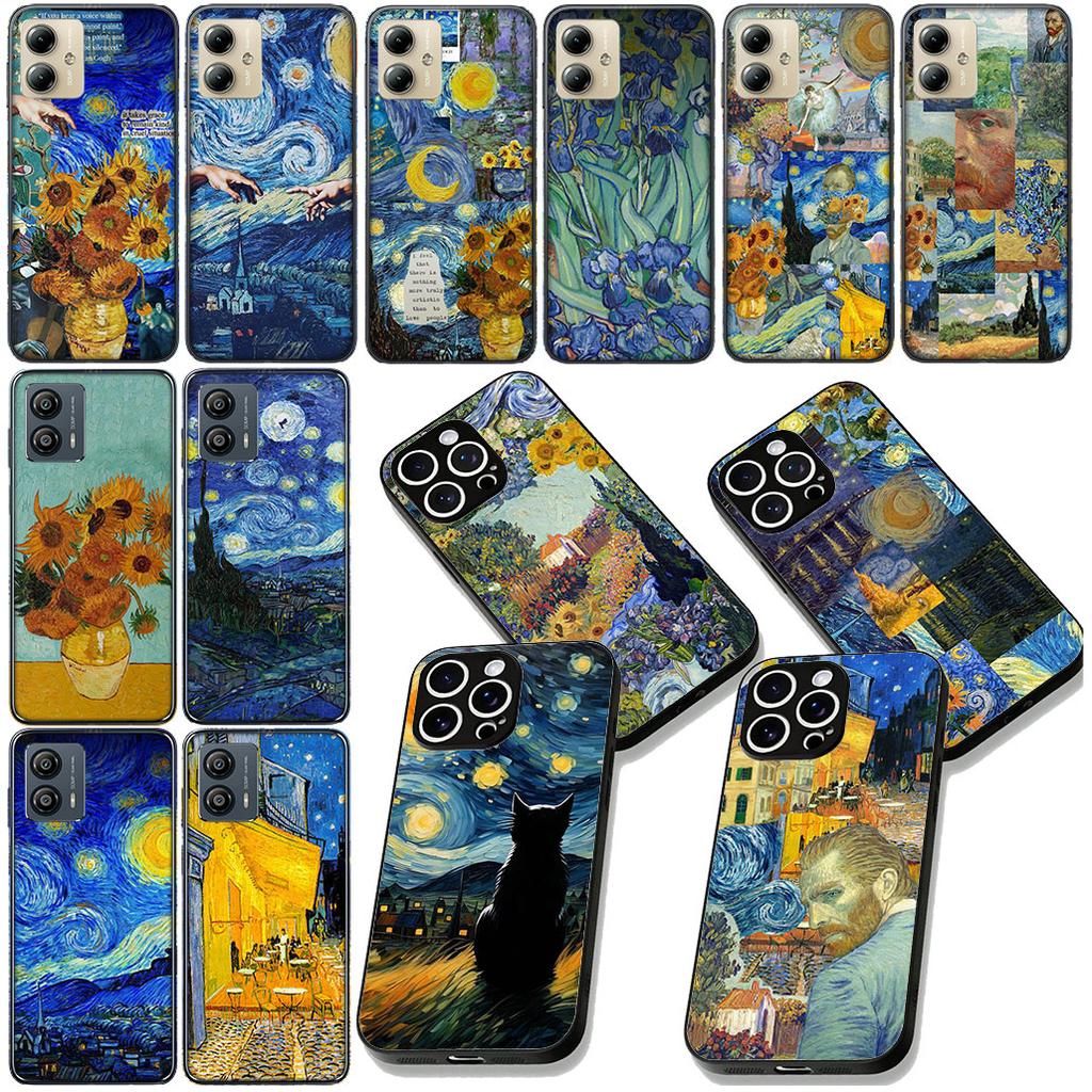 Чехол для телефона Starry Night Van Sunflower Gogh Painting для Motorola Moto G86 G14 G35 G34 G45 G55 G67 G75 G85 G24 G15 G54 G57 Power