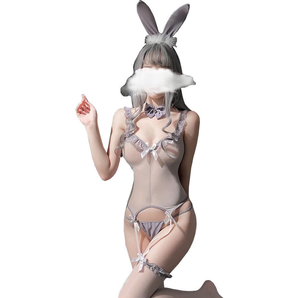 Косплей Зайчика Сексуальный Популярный Косплей для Женщин [LIKENNY] Набор из 6 предметов, Нижнее белье, Милый, Прозрачный костюм, Рождество, Хэллоуин,