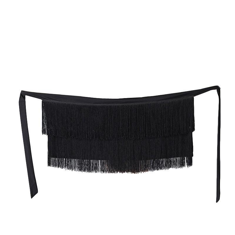 Женский костюм для латиноамериканских танцев, фартук, юбка с бахромой и набедренная повязка для практики и выступлений