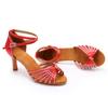 Модные женские туфли для латинских танцев, бальные туфли для сальсы и танго на каблуке 7 см со стразами