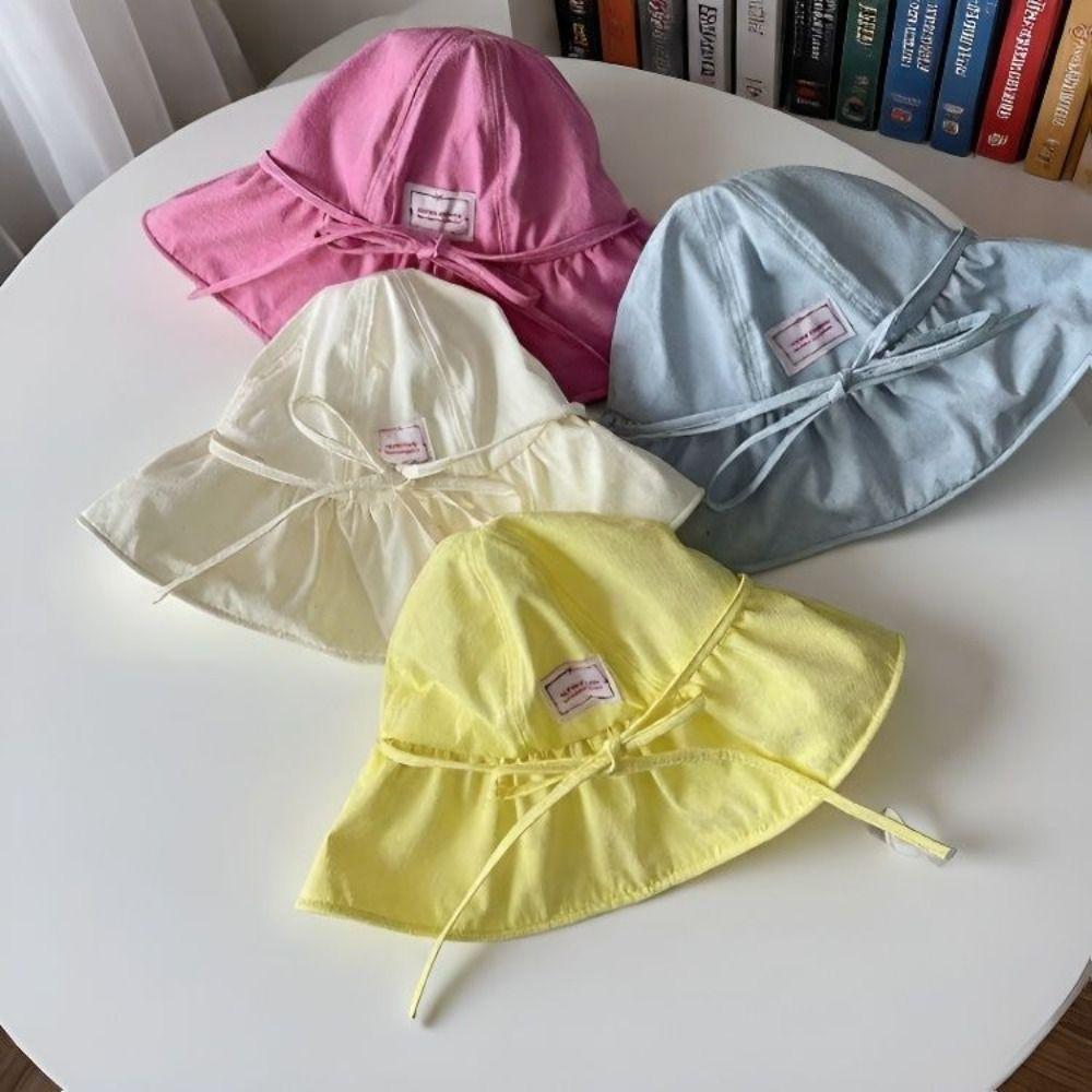 Dopamine Fisherman Hat with Drawstring Sun Protection Hat Summer Ladies Sun Hat  Outdoor