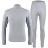 Yiershuang Men's 100% Cotton Mock Neck Thermal Underwear Set