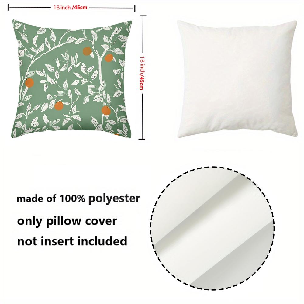 1 Pieces Vintage Orange Fruit Green Leaf Throw Pillow Covers Pattern Cushion Cover Suitable For Sofa Bedroom Car Pillow Cover